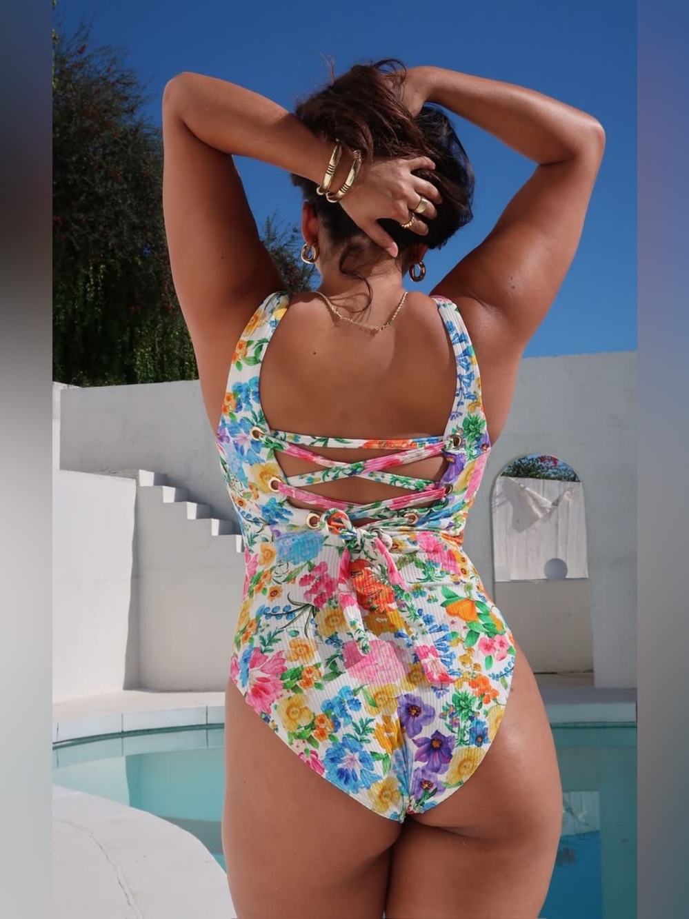 Show Me Your Mumu Miramar Beach Floral Rib Scrunch One Piece Swimsuit - Size S